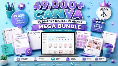 Unlock your planning potential with our 49,000+ Digital Planner Bundle for 2026-2028. Featuring Canva Editable Templates, perfect for GoodNotes and Notability.