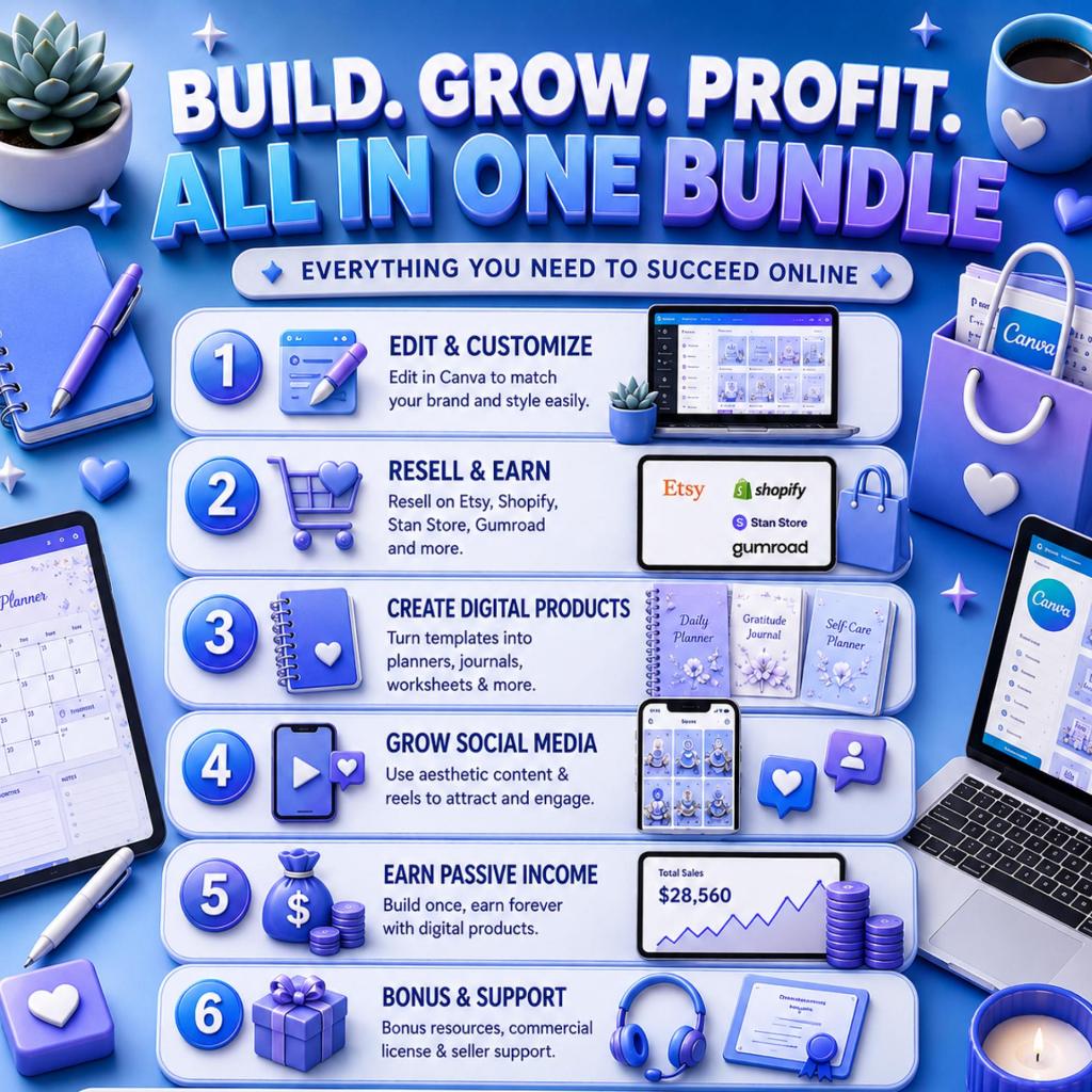Unlock your planning potential with our 49,000+ Digital Planner Bundle for 2026-2028. Featuring Canva Editable Templates, perfect for GoodNotes and Notability.